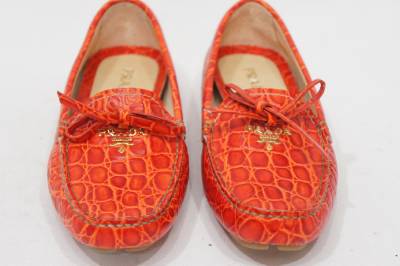 PRADA クロコダイルローファー Made in Italy PRADA ST CROCCO CROCODILE LEATHER LOAFER SHOES 36.5/6.5 $470