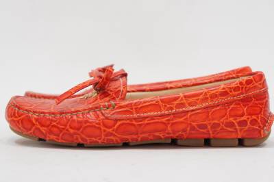 PRADA ST CROCCO CROCODILE LEATHER LOAFER SHOES 36.5/6.5 $470