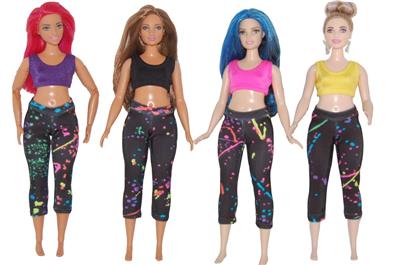 Yoga Pants made for Curvy Barbie Fashionista Doll Clothes TKCT splatter print