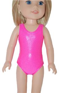 Gymnastics Leotard for 14" Wellie Wishers Doll Clothes by TKCT Red Flames