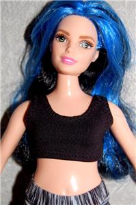 Sports Bra fits Curvy Barbie fashionista Doll Clothes by TKCT royal blue