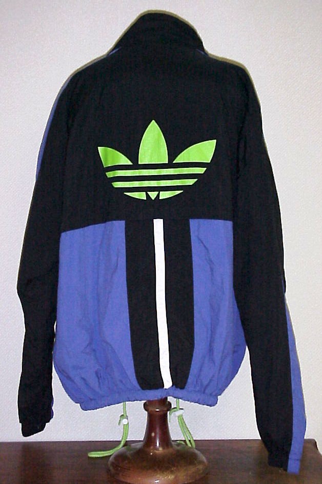 Vintage 80's Team Adidas Neon Trefoil Windbreaker Jacket L | eBay