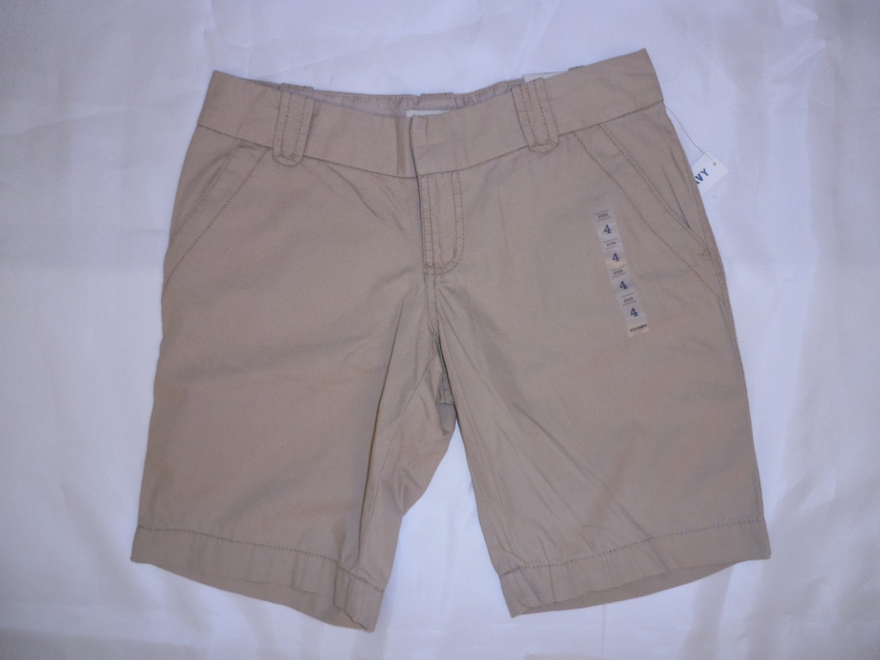 Women's Old Navy Khaki Lowrise Bermuda Shorts Size 2 4 16 NWT Free ...