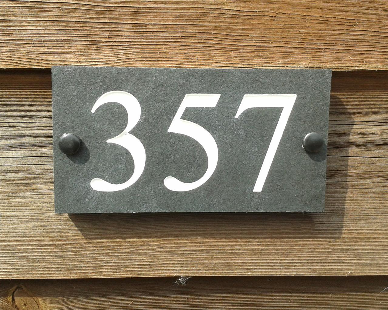 Personalised Slate House Plaque – 6x5 Inches, Handmade In UK, Any Name Or Number Engraved
