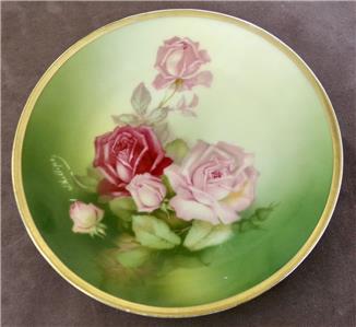 Thomas Sevres Bavaria Roses Hand Painted 6.75