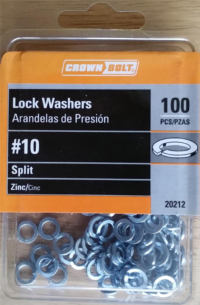 Arandelas Crown Bolt Lock (paquete de 100) zinc dividido 1/4", 5/16", 3/8", #10 elige el tamaño - Imagen 7 de 10
