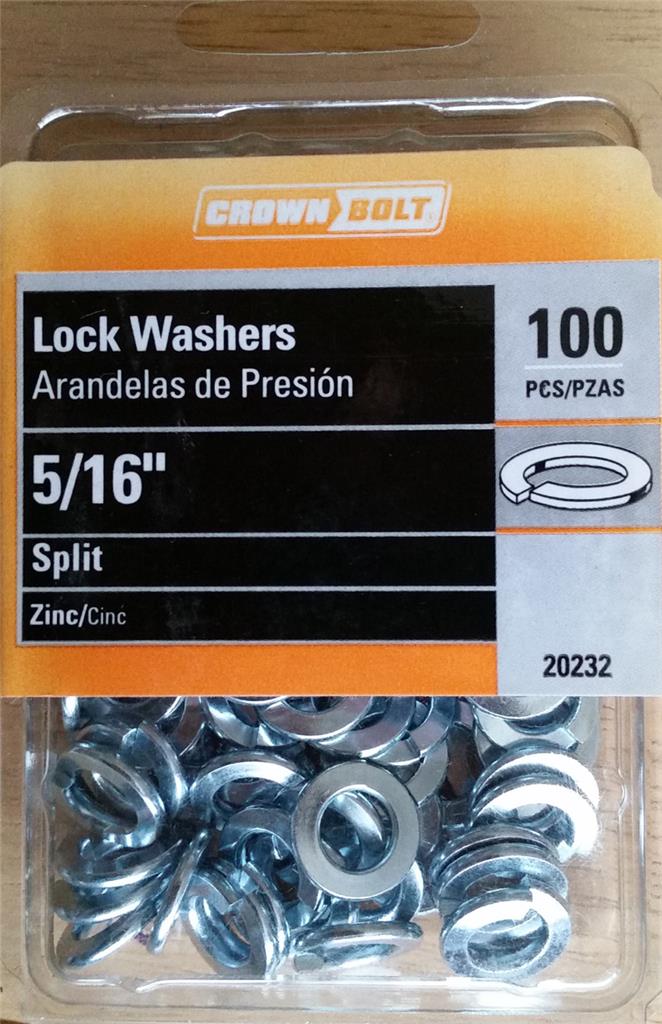 Arandelas Crown Bolt Lock (paquete de 100) zinc dividido 1/4", 5/16", 3/8", #10 elige el tamaño - Imagen 9 de 10