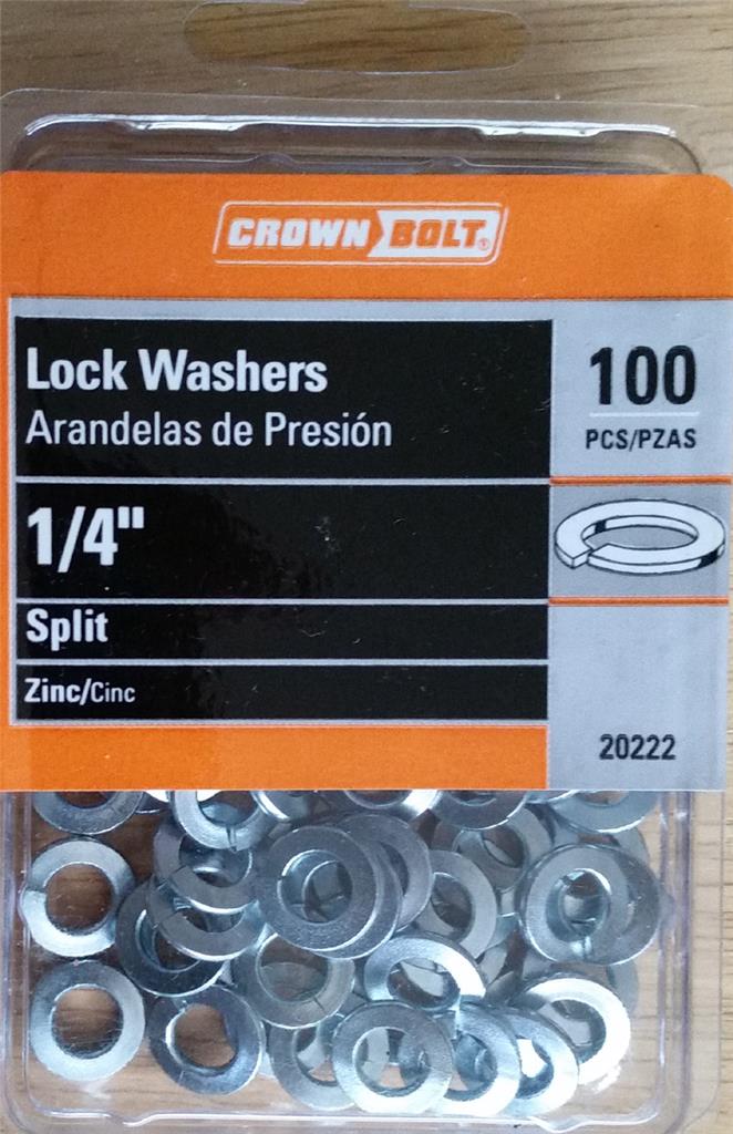 Arandelas Crown Bolt Lock (paquete de 100) zinc dividido 1/4", 5/16", 3/8", #10 elige el tamaño - Imagen 8 de 10