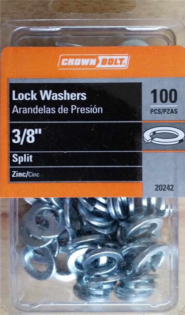 Arandelas Crown Bolt Lock (paquete de 100) zinc dividido 1/4", 5/16", 3/8", #10 elige el tamaño - Imagen 10 de 10
