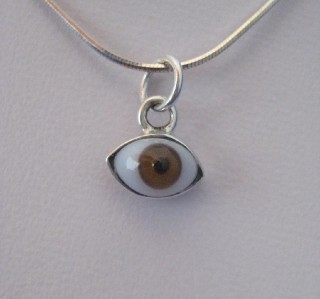 Mexican 925 Silver GOOD LUCK BROWN EVIL EYE Charm Taxco | eBay