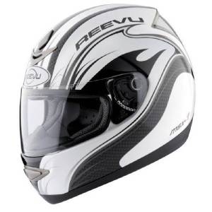 Reevu MSX1 Carbon Effect Graphic Rear View Motorcycle Bike Scooter Helmet