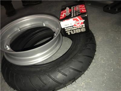 Vespa Michelin S1 Tyre Grey Rim And Tube Package 3.50x10 PX LML etc