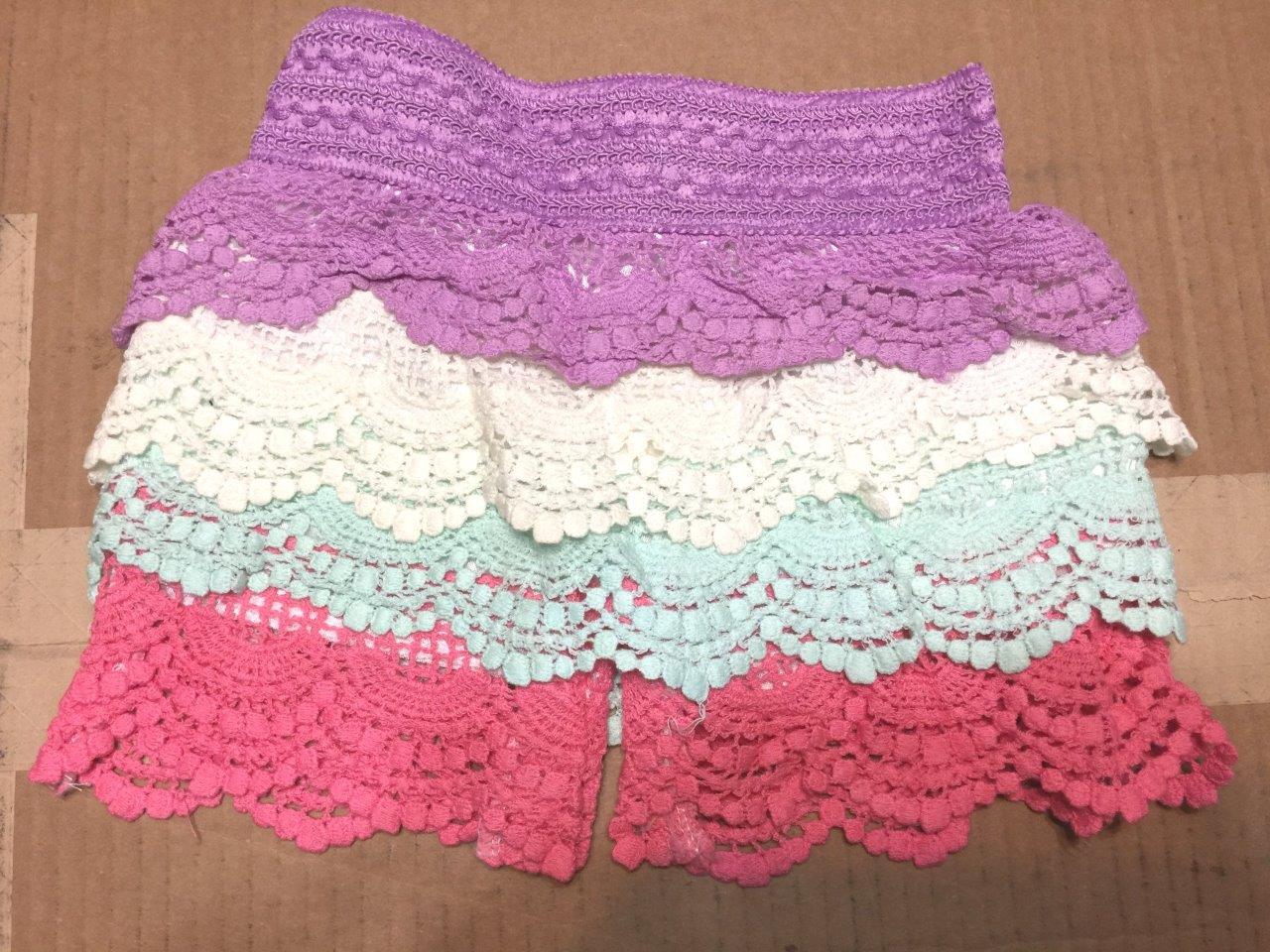 Kids Crochet Shorts Ruffle Lace Skorts Baby Toddler Girls Sizes 0-10 | eBay