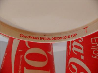 3 Vintage New Rare 80s Enjoy Coke Coca-Cola Red & White Wax Coated