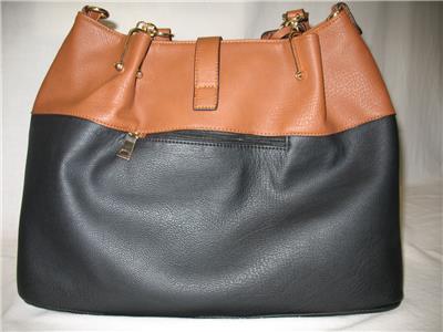 Black Rivet 3-in-1 Handbag Shoulder Bag Tote Zipper Carry
