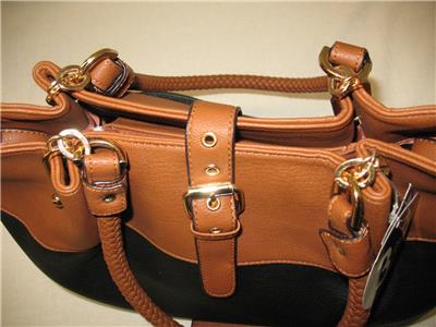 Black Rivet 3-in-1 Handbag Shoulder Bag Tote Zipper Carry