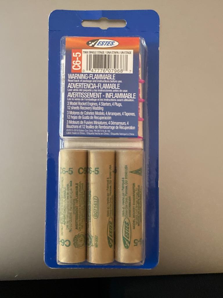 Estes C65 3Pack Single Stage Model Rocket Engine Unopened eBay