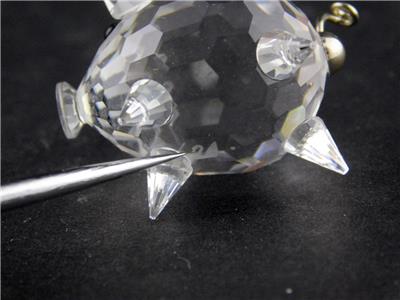 Swarovski Pig with Metal Tail Figurine Faceted Glass Crystal Swarovski Pig with Metal Tail Figurine Faceted Glass Crystal