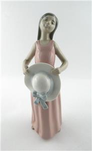 Lladro SUN HAT GIRLS Dreamer Figurine 5008 Pink Dress A+ CONDITION