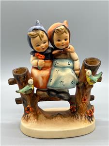 Hummel Goebel Coquettes Figurine 2 Girls Sitting on Fence with