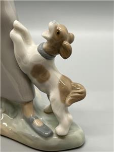 Lladro Children with Animals Girl with Goose and Dog Figurine