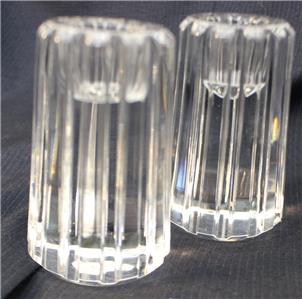 Tiffany and Co Atlas Crystal Set of Two Single Light Candlesticks