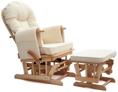 gliding nursing chair with footstool