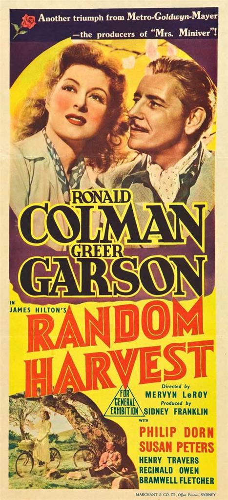 Random Harvest Ronald Colman vintage movie poster print