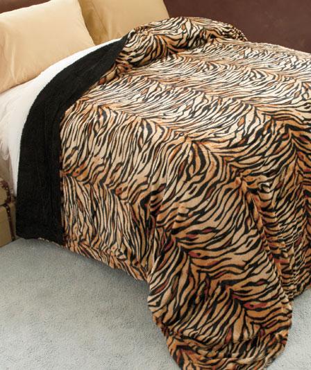 New Silky Soft Safari Chic Animal Print Faux Fur Bed Throw Blanket King ...