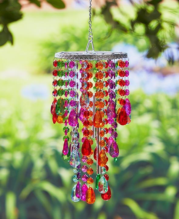 NEW Jeweled Chandelier Harmony Wind Chimes Crystal Clear Amber Or ...