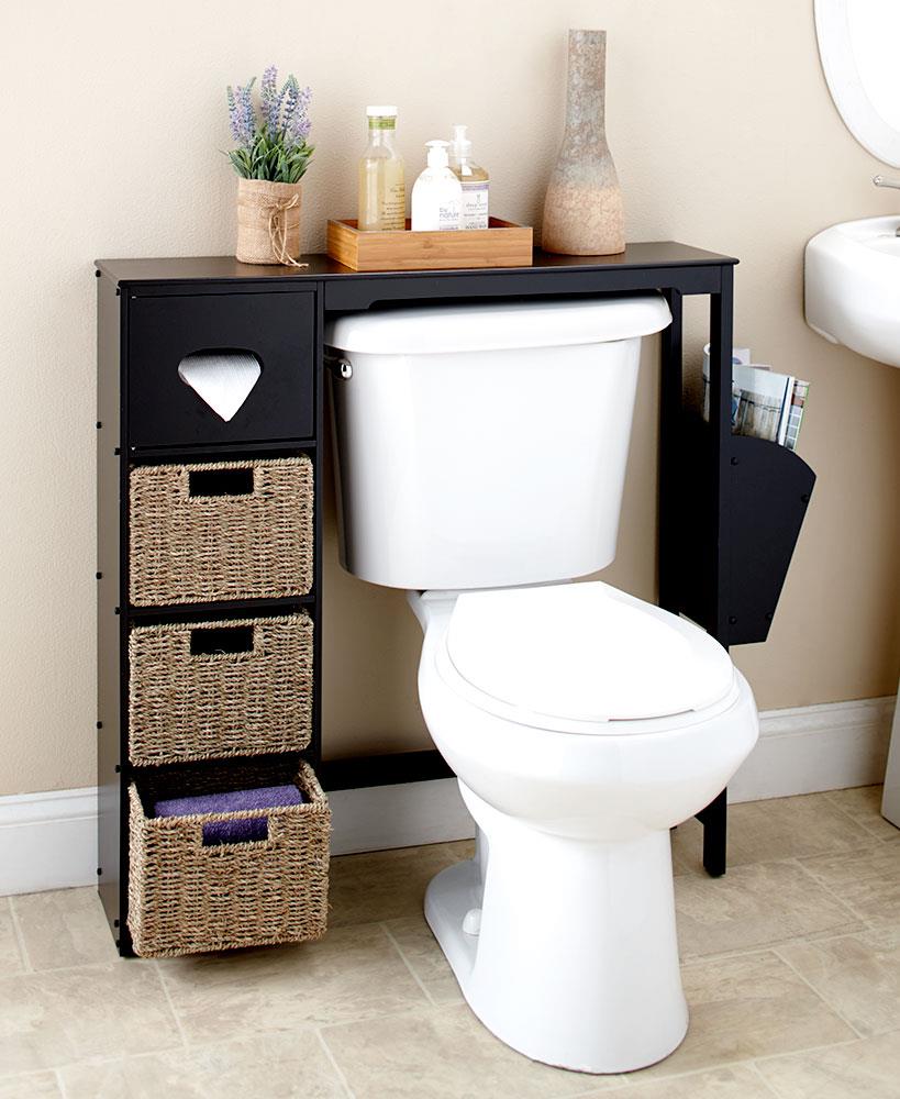 Wood Over the Toilet Tissue Table Stand Storage Shelf Organizer Magazine Rack eBay