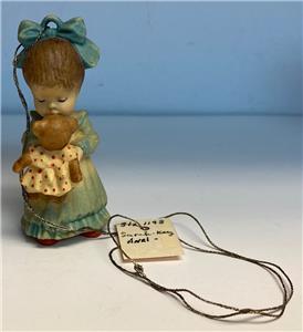 ANRI Sarah Kay Wood Carved Wake Up Kiss Ornament 2 3/4