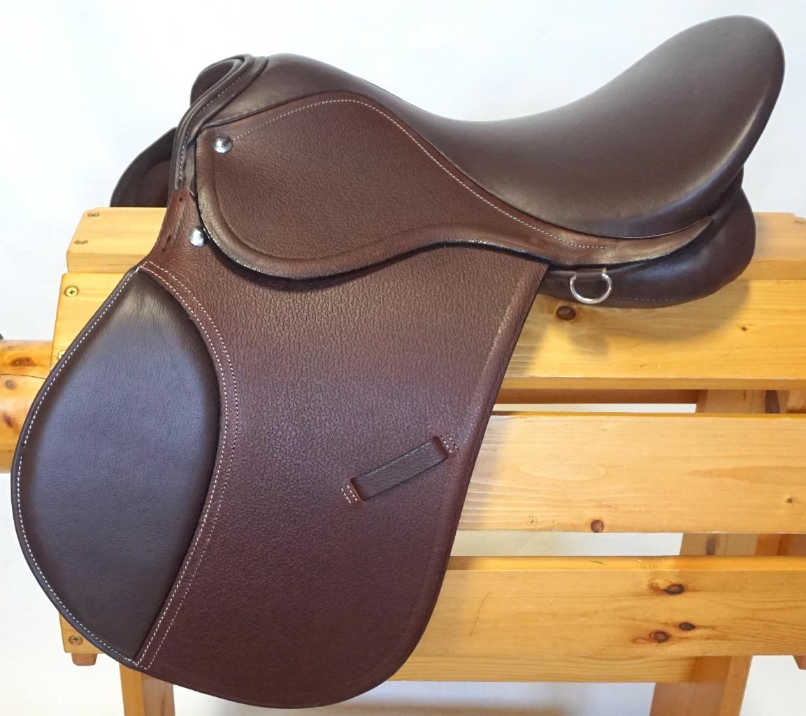 14" BROWN All Purpose English EVENT JUMP Saddle /Leathers 36" /48" Stirrup Irons 