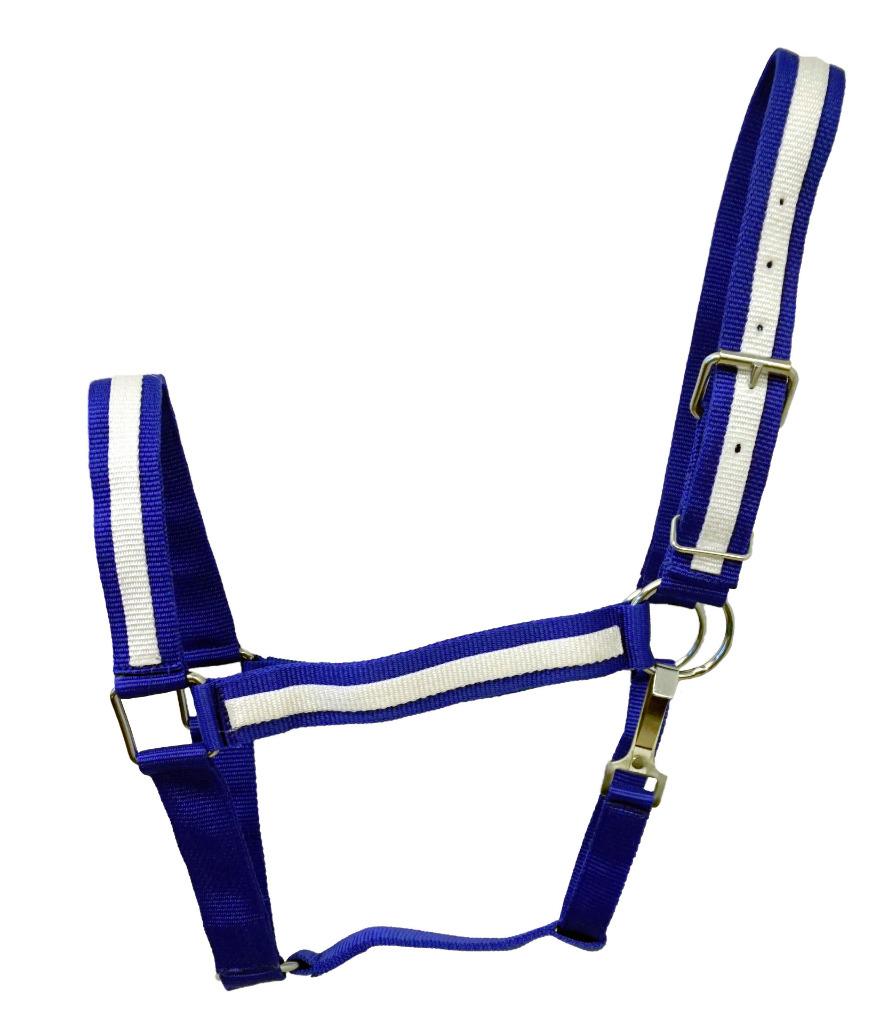 HNP Depot Fancy White Striped Nylon Adjustable Draft Horse 5 colors Halter Sale! - Picture 7 of 7
