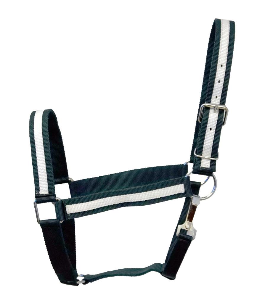 HNP Depot Fancy White Striped Nylon Adjustable Draft Horse 5 colors Halter Sale! - Picture 6 of 7