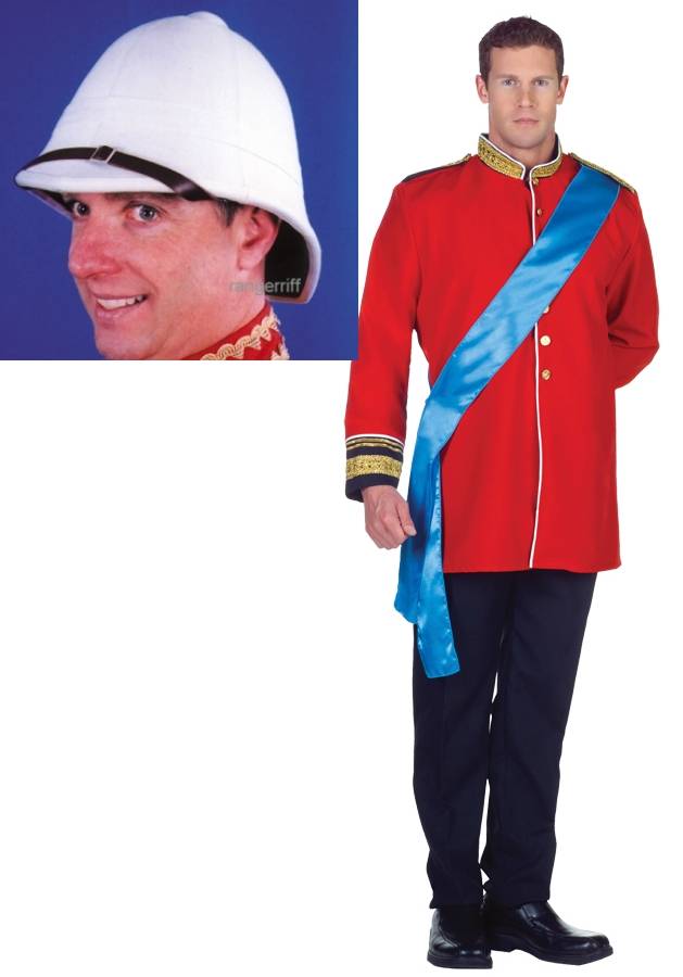 British Red Serge Early RCMP Uniform Costume Cosplay Foreign Service Helmet