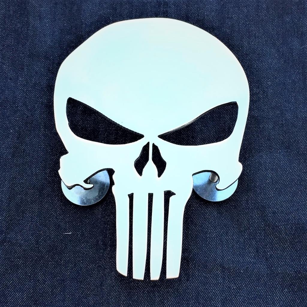 4" Car Grille Badge Emblem Billet The Punisher Logo Aluminum High