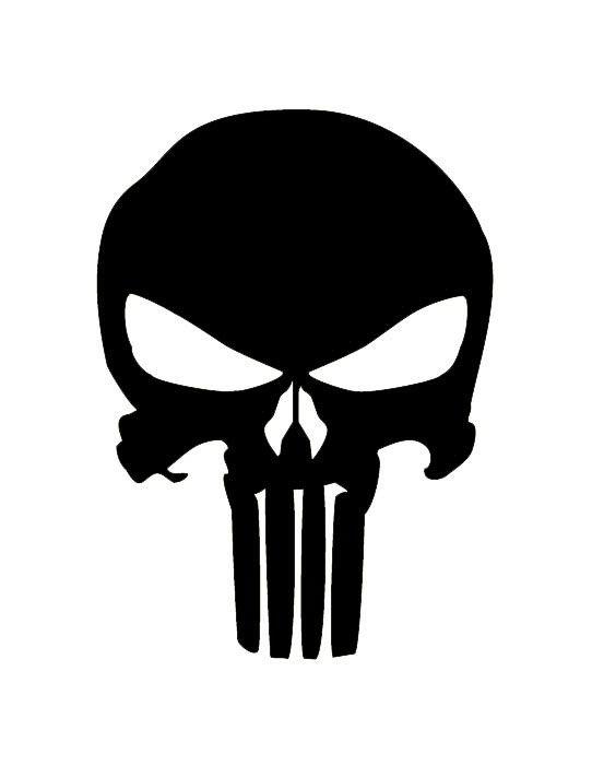 7" Grill Badge Emblem Aluminum Billet The Punisher Logo Matte Black