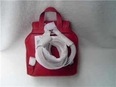 NEW AUTHENTIC COACH RED PEBBLE LEATHER PENNIE BACKPACK 22 