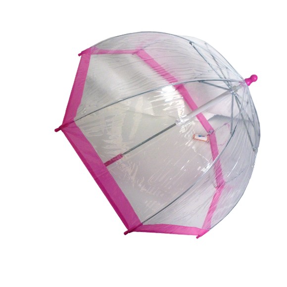 Children39s Clear Plastic Bubble Umbrella 4 Color Trims To Choose Safety