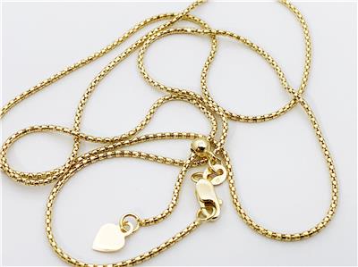 Width 1.3mm 14K Rose Gold Adjustable Popcorn Link Chain Lenght 22 Inch