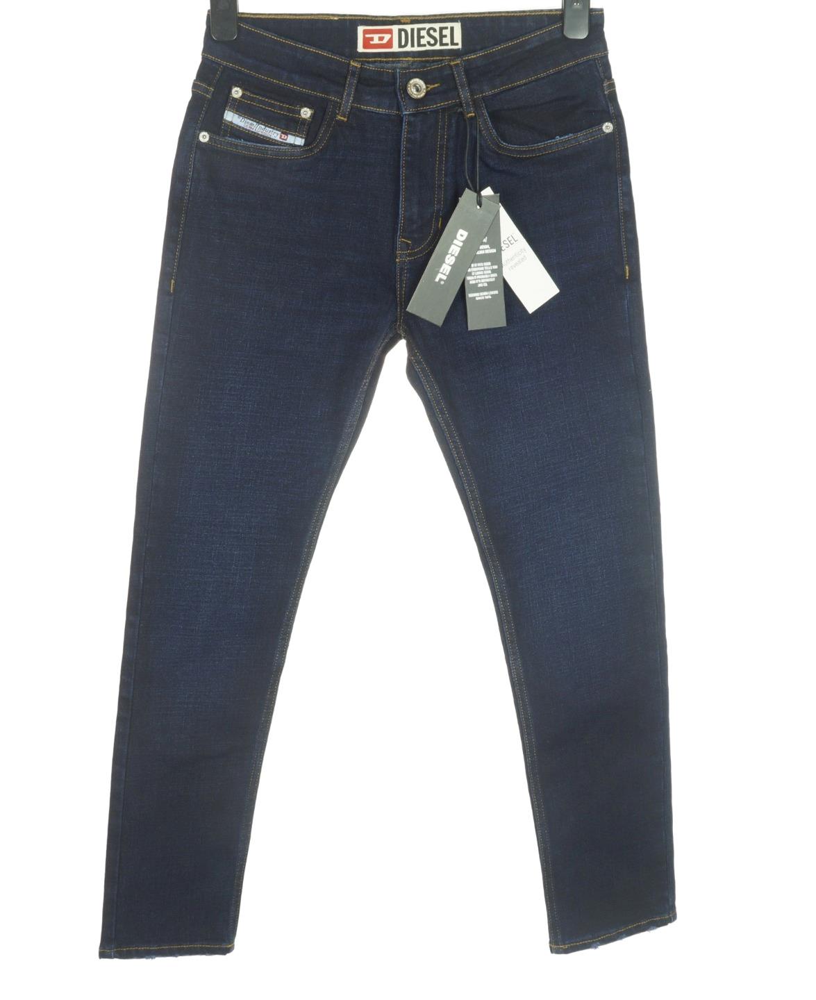 Mens Authentic Diesel Thavar Stretch Denim Jeans Slim Skinny Fit Super Flex Blue - Picture 16 of 20