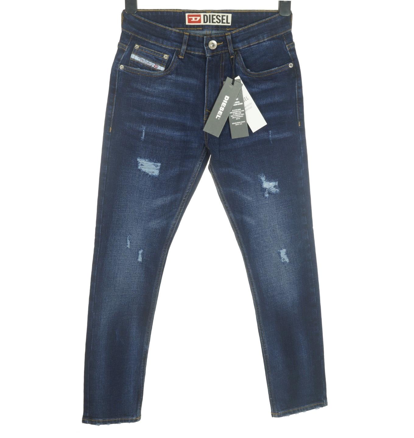 Mens Authentic Diesel Thavar Stretch Denim Jeans Slim Skinny Fit Super Flex Blue - Picture 20 of 20