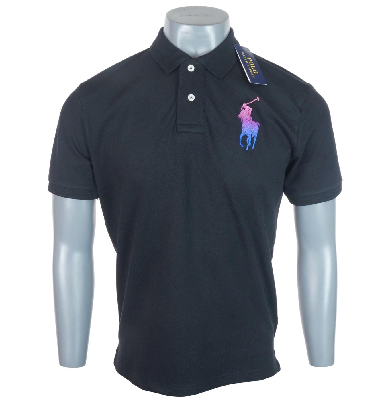 New Genuine Men's Ralph Lauren Large Pony Polo Shirt Embroidered Green Black - Picture 11 of 12