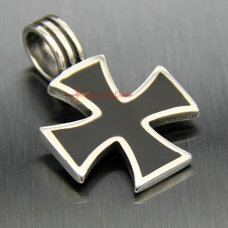 Stainless Steel German Iron Cross Men's Necklace Chain Pendant Knights ...