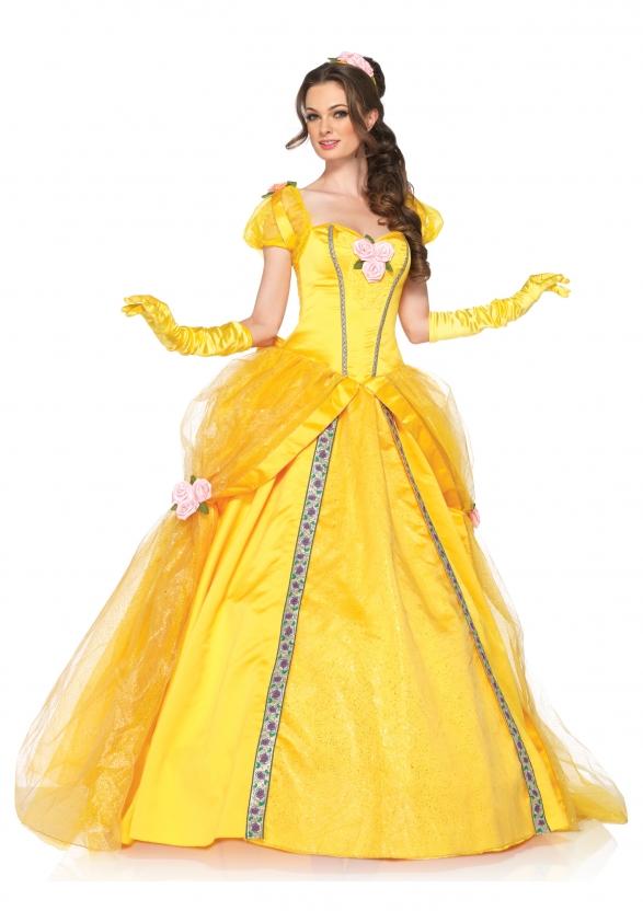 Women's Disney Princess BELLE Ball Gown Deluxe Adult Halloween Costume ...