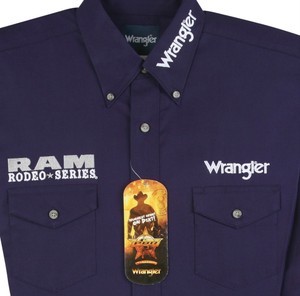 Wrangler Mens Purple Long Sleeve Dodge Ram Rodeo Series Western Shirt ...