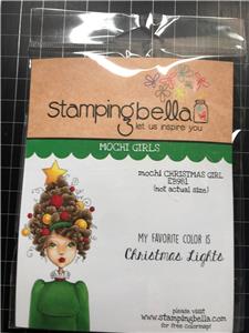 Stamping Bella Cling Stamp – Mochi Christmas Tree Girl, 2-teiliger Gummistempel