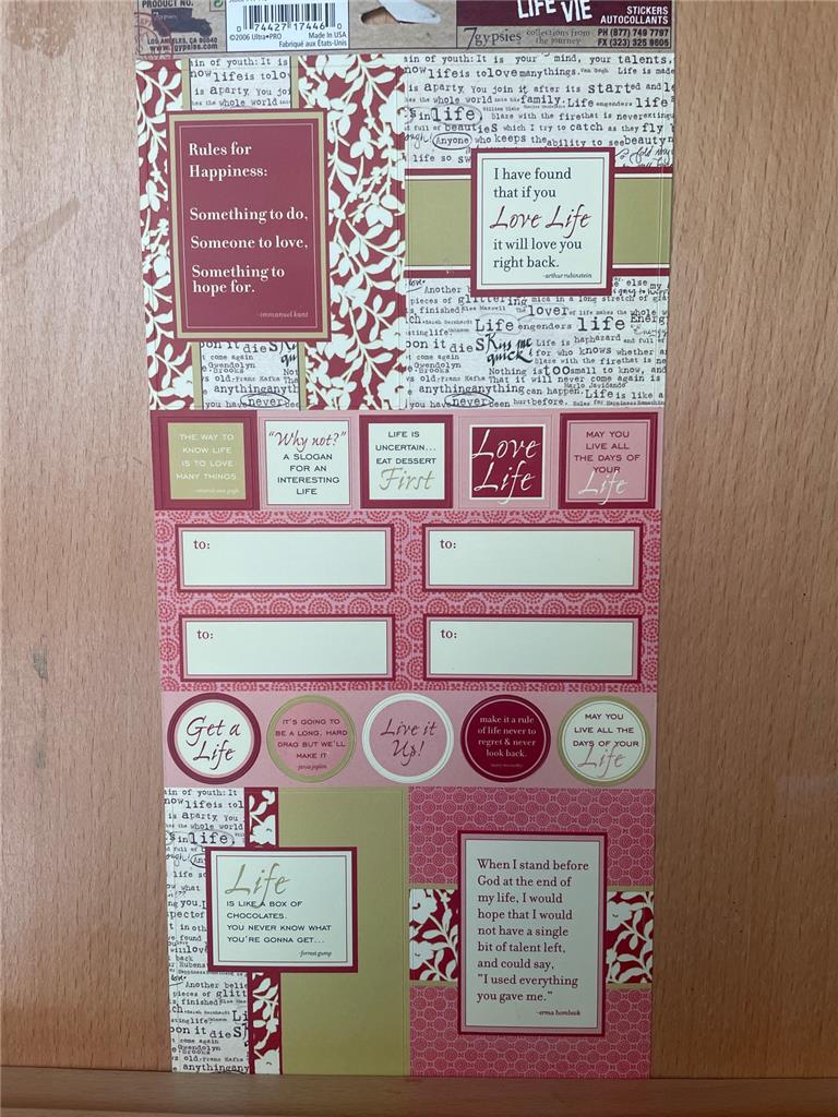 NEW 7GYPSIES ALA CARD & 97% COMPLETE STICKER SETS 6X 13