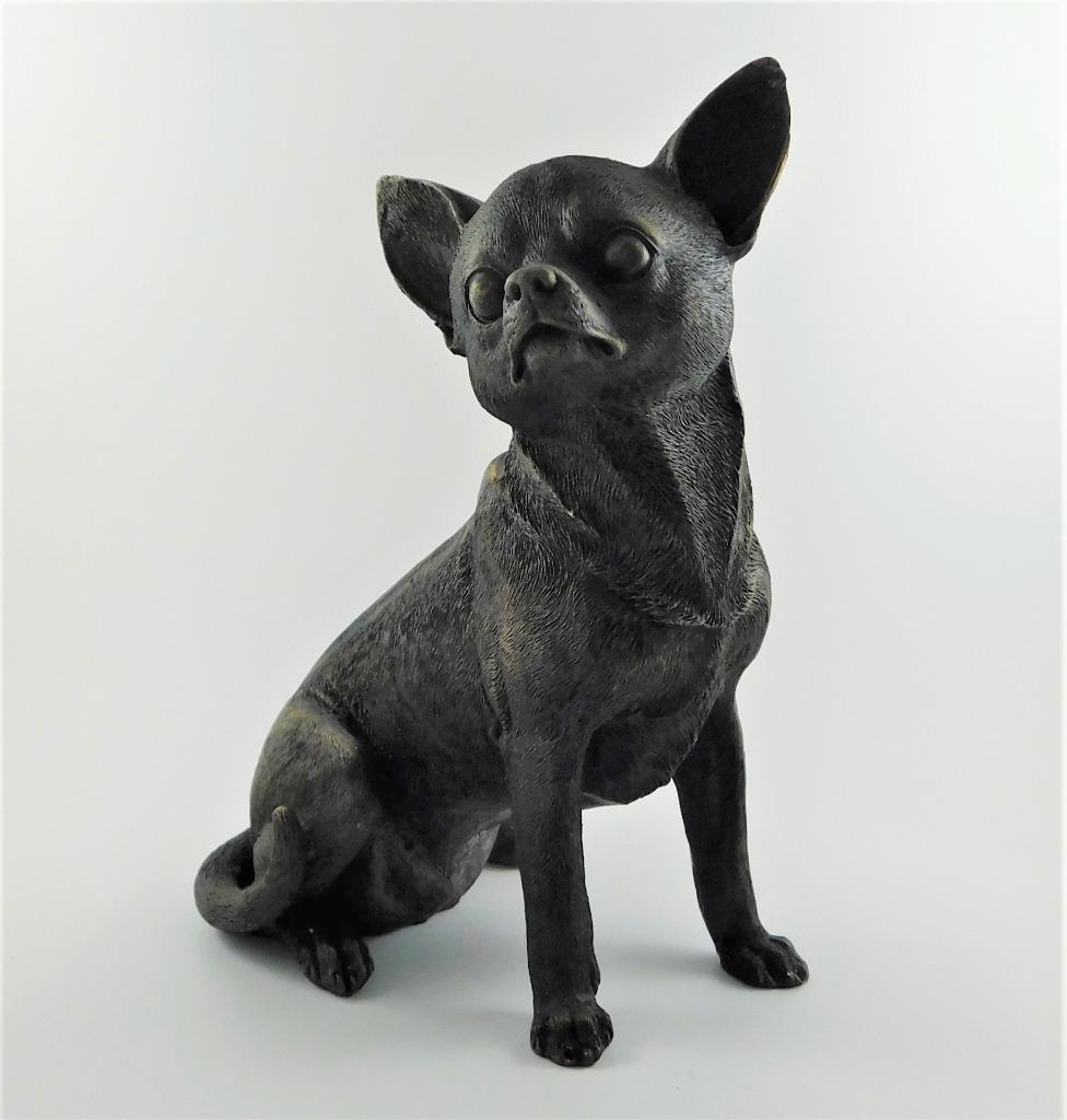 multi colored chihuahua statue